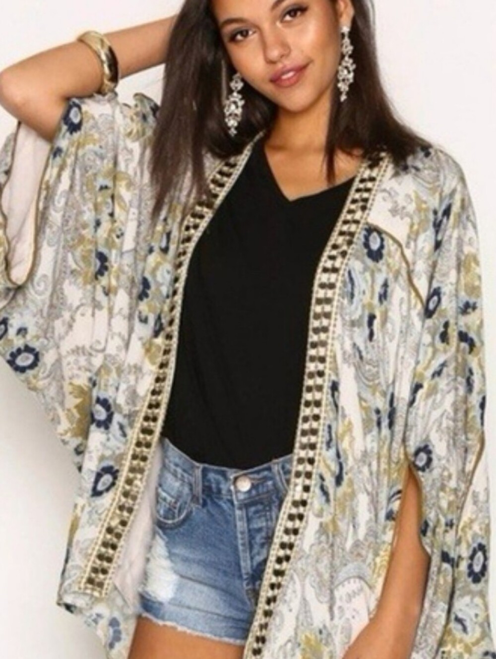 NWT $168 Free People Jaipur Cardigan Kimono Wrap Floral